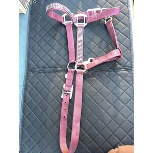 2-Ply Nylon Horse Halter w/ Crystal Rhinestones. Heavy Metal Buckles & Snap- New